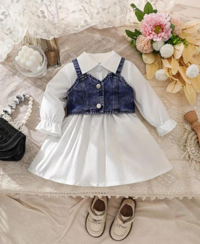 VESTIDO BLANCO ML TOP JEAN